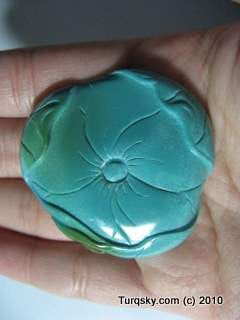 Blue Turquoise GuanYin Pendant 21.9 grams