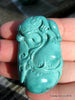 Blue Turquoise Kirin Lying on Green Calabash Pendant 22.4 grams