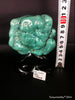 Natural blue turquoise stone with redwood stand 329.4 grams