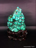 Natural blue turquoise stone with redwood stand 344.2grams