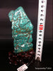Natural blue turquoise stone with redwood stand 226.2 grams