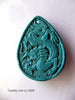 Dual-side hand carved natural turquoise pendant 8 - 9 grams