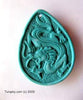Dual-side hand carved natural turquoise pendant 7 - 8 grams