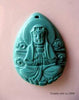 Dual-side hand carved natural turquoise pendant 7 - 8 grams