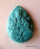 Dual-side hand carved natural turquoise pendant 6 - 7 grams