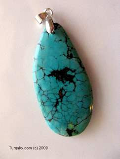 Oblong Natural turquoise pendant 6.2 grams