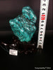 Natural blue turquoise stone with redwood stand 409.4 grams