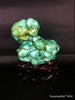 Natural blue turquoise stone with redwood stand 372.2 grams