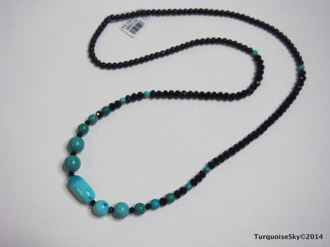 Natural turquoise necklace 28 inches