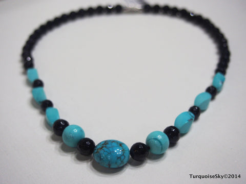 Natural turquoise necklace 14 inches
