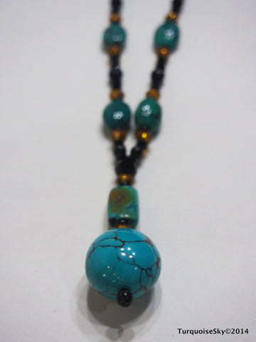 Natural turquoise necklace 31 inches