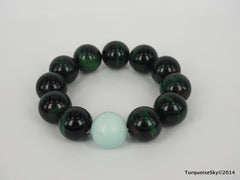 Natural pure turquoise beads bracelet 7 inches