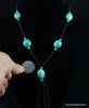 Natural turquoise necklace 30  inches