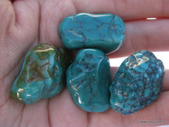 A set of 4 natural green turquoise 50.1 grams