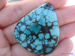 Natural blue turquoise polished pendant 10.3 grams