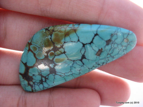 Natural blue turquoise polished pendant 8.6 grams
