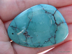 Natural blue turquoise polished pendant 11.6 grams