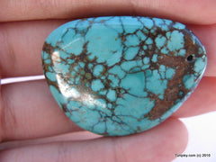 Natural blue turquoise polished pendant 14.3 grams