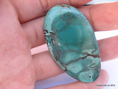 Natural blue turquoise polished pendant 12.4 grams