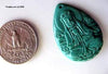 Dual-side hand carved natural turquoise pendant 4 - 5 grams