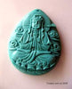 Dual-side hand carved natural turquoise pendant  9.2 grams