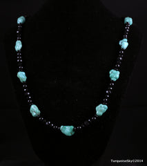 Natural turquoise necklace 26  inches