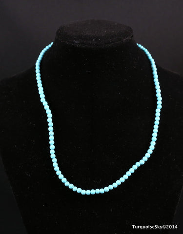 Natural turquoise beads necklace 16 inches